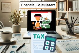 Workspace with Financial Calculators for Investment Planning